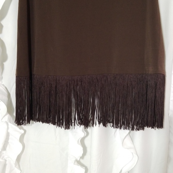 Michael Kors sleevless brown top fringe bottom - Picture 3 of 8